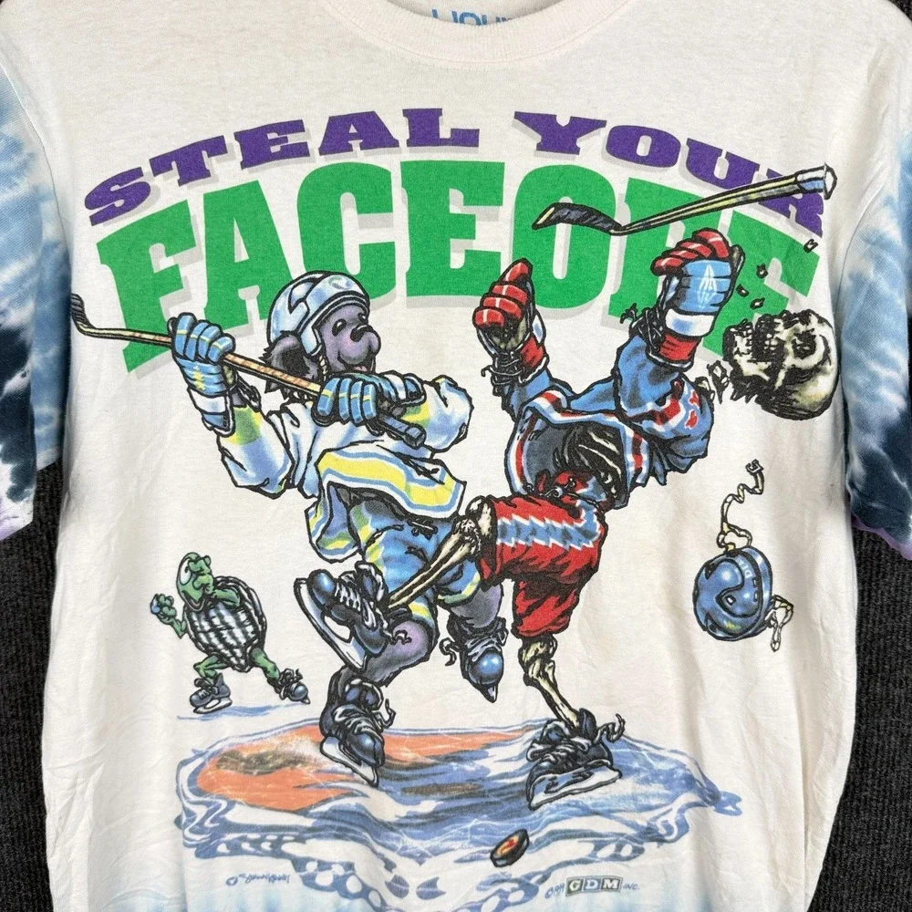 Liquid Blue Grateful Dead Steal Your Faceoff Hockey Tie Dye T Shirt M Vintage